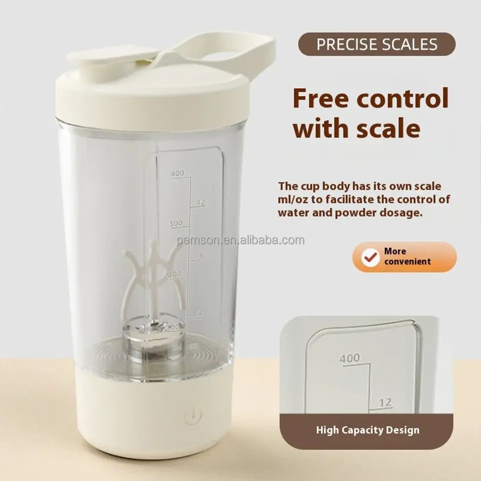 450ml USB Rechargeable Self Mixing Shaker Cup Electric Automatic Plastic Protein Shaker Bottle Mixer - photo 3