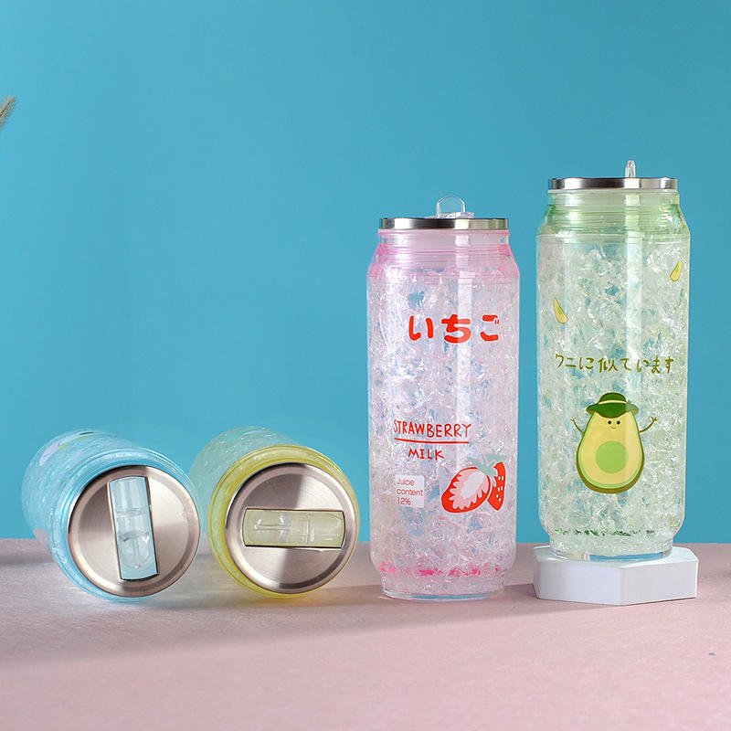 Personalized Creative Double Wall Plastic Acrylic Sublimation Soda Beer Pop Can Tumbler With Foldable Straws - photo 4