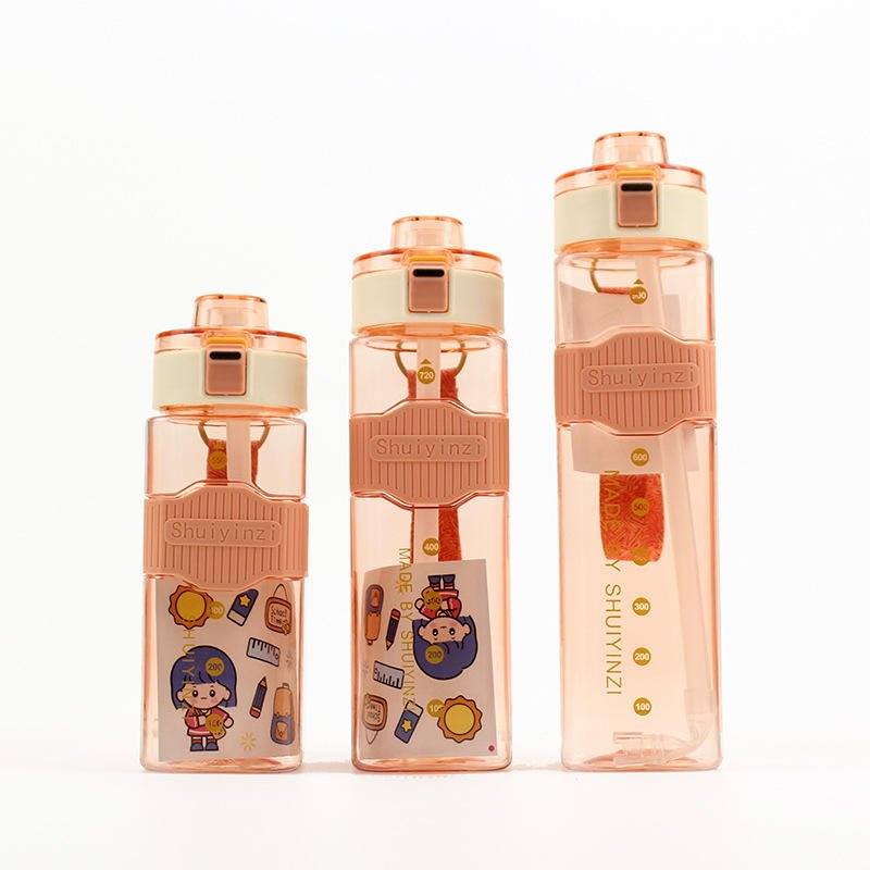 550ml 720ml 900ml Square Portable Clear Outdoor Sport Plastic Drinking Water Bottle With Straw - photo 4