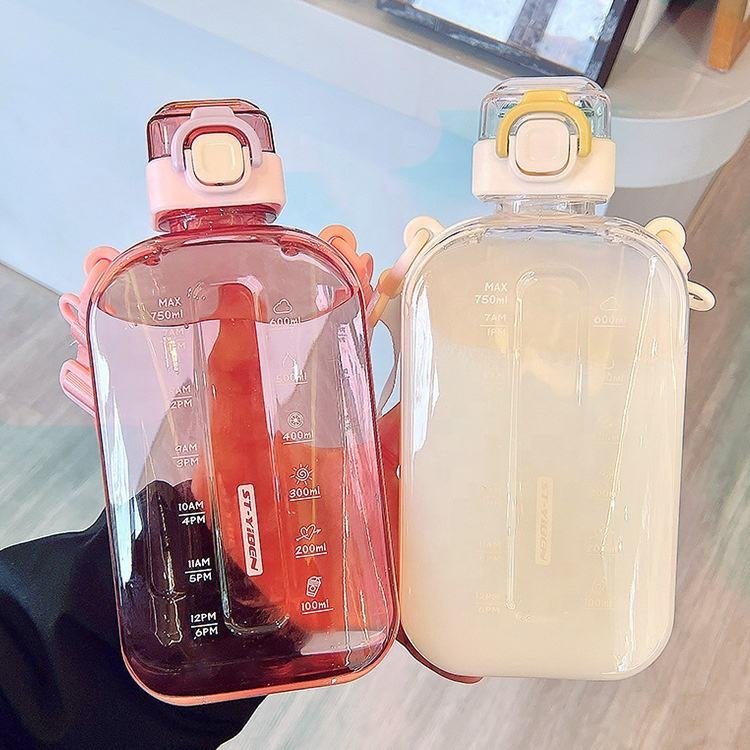 Popular Reusable 750ml Gym Sport Notebook Drinking Square Plastic Flat Water Bottle - photo 4