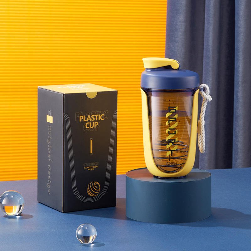 Leakproof Water Bottle 600ml Portable Protein Powder Shaker Bottle With Stainless Steel Mixer Ball - photo 4