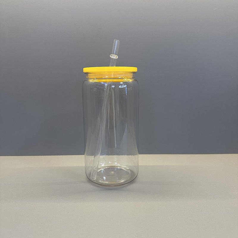 Eco Friendly BPA Free 16oz PET Plastic Soda Can Tumbler with Colorful Lid Straw for UV DTF Wrap Party Use - photo 5