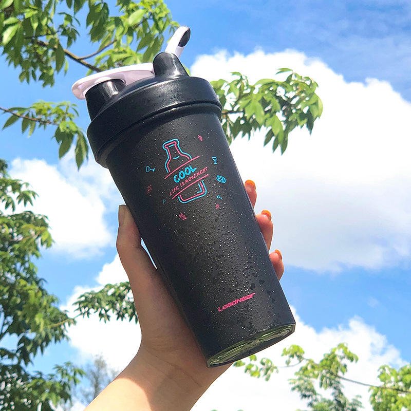 600ml 20oz Portable BPA Free Shaker Bottles With Stirring Mixing Ball for Protein Powder Mixer - photo 2