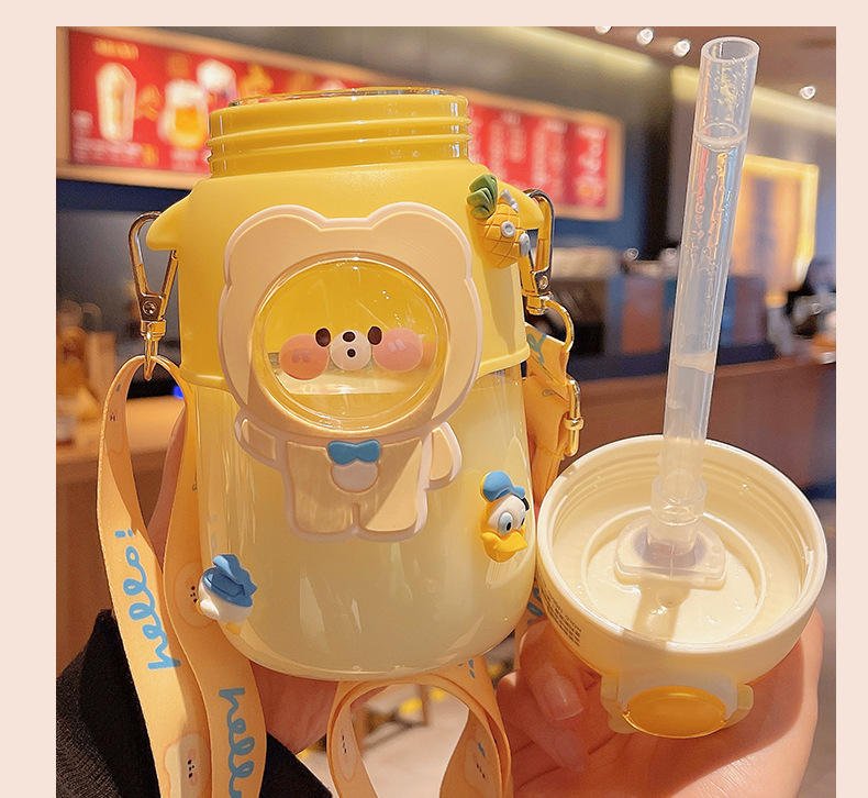 700ml Portable Children Drinking Plastic Straw Cup School Sports Water Bottle - photo 2