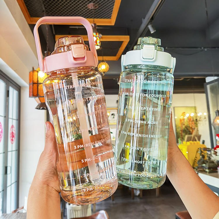 2L Leak Proof BPA Free Large Capacity Custom Hockey Motivational Water Bottle With Handle - photo 5