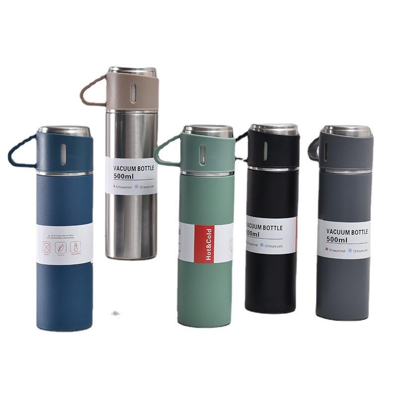 Products 500ml 3 Pcs Bottle Set Stainless Steel Vacuum Hip Flask Gift Set - photo 2