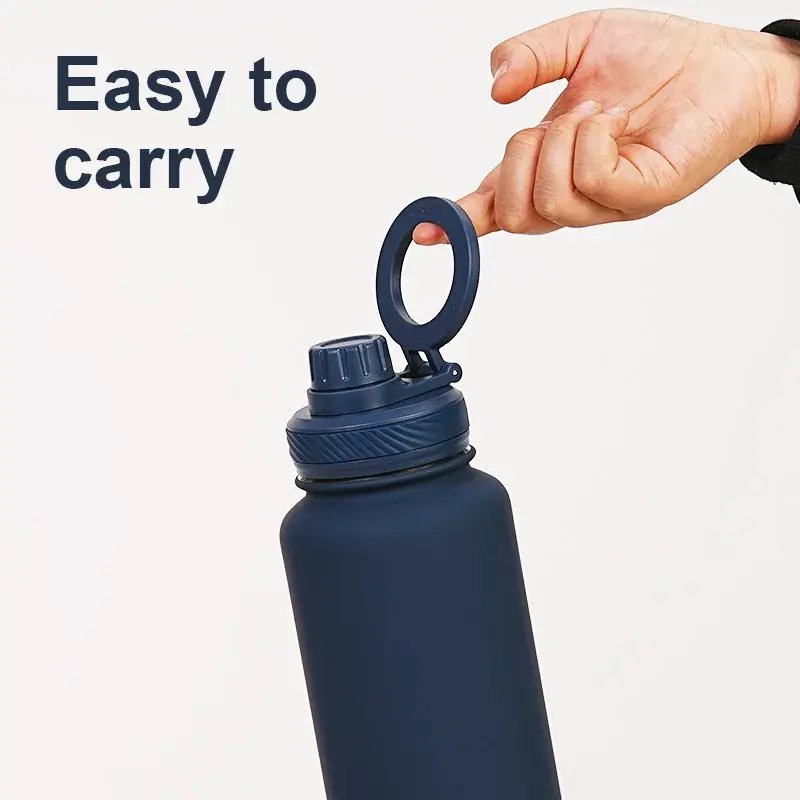 Large Capacity 1L 32oz Portable Vaccum Flask Outdoor Sports Water Bottle With Magnetic Phone Holder - photo 4