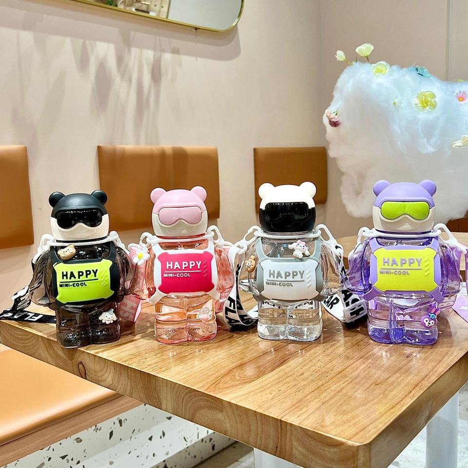 Top Cute Kawaii 800ml Teddy Bear Bear Shaped Plastic Water Bottle - photo 2