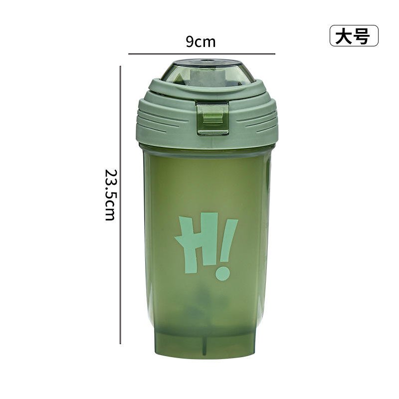 350ml 500ml 700ml BPA Free Leak Proof Black Plastic Protein Shaker Bottle - photo 5