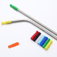8mm 6mm Eco-Friendly Silicone Straw Tips and Cover for Extra Wide Stainless Steel Straws-Bar Accessories - photo 2