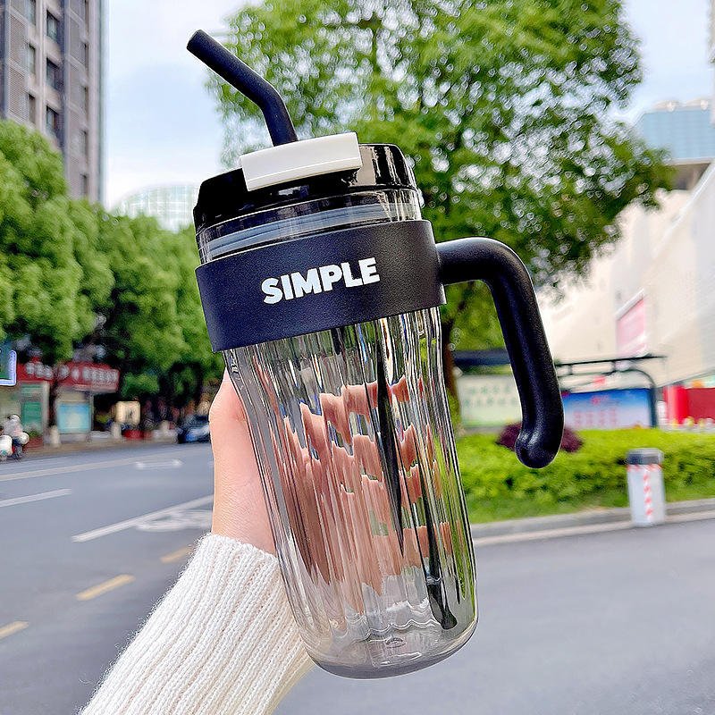 32oz Plastic Coffee Mug with Handle and Straw - photo 5