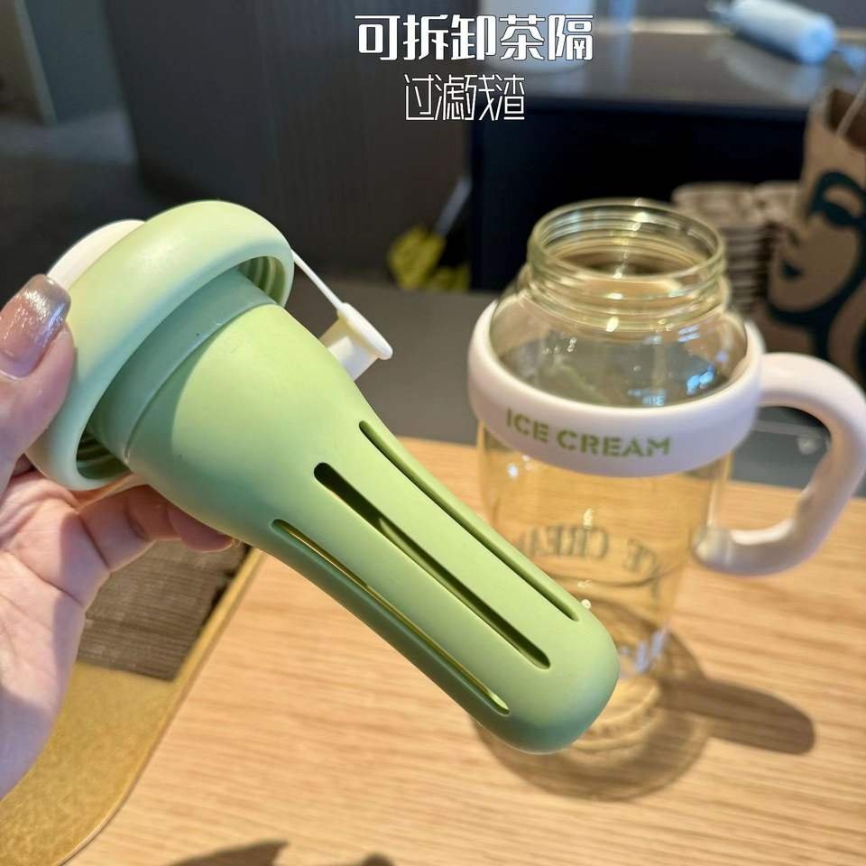 1400ml Plastic Water Bottle BPA Free Large Capacity Leakproof Straw Cute Cartoon - photo 5