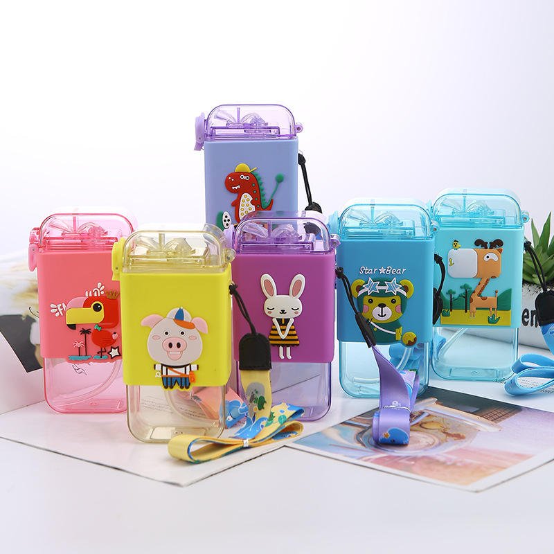 Korean Style A5 Flat Square Cartoon Water Bottle