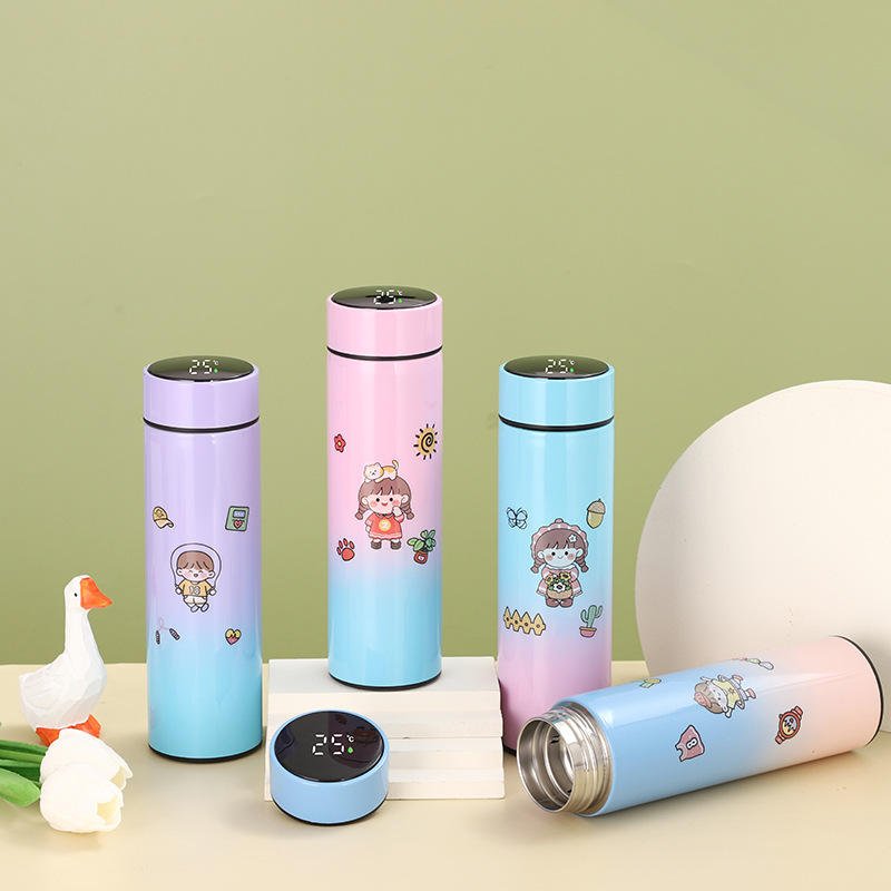 Southeast Asian Market We Bare Bears Smart Tumbler Water Bottle Thermos Vacuum Flasks Gift Set - photo 2