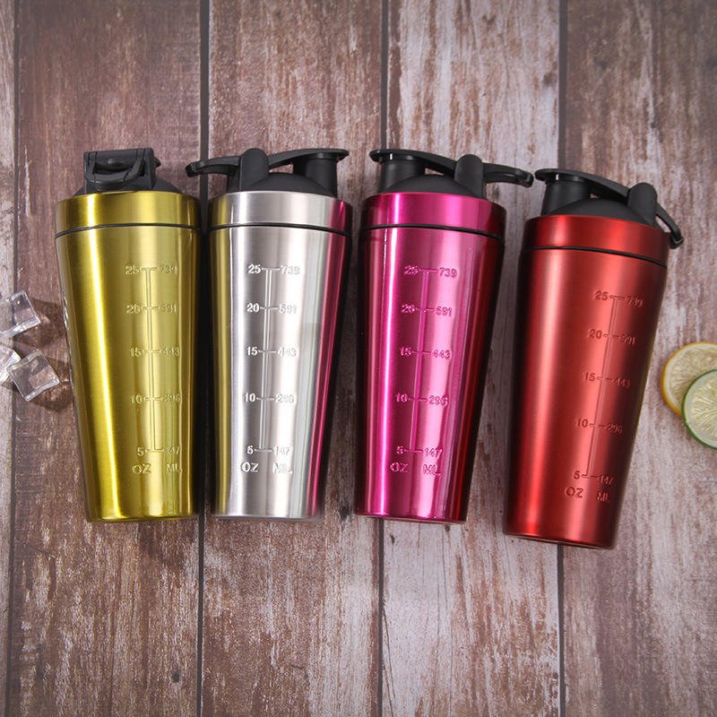 Stainless Steel Protein Shaker Bottle with Storage Compartment - photo 4