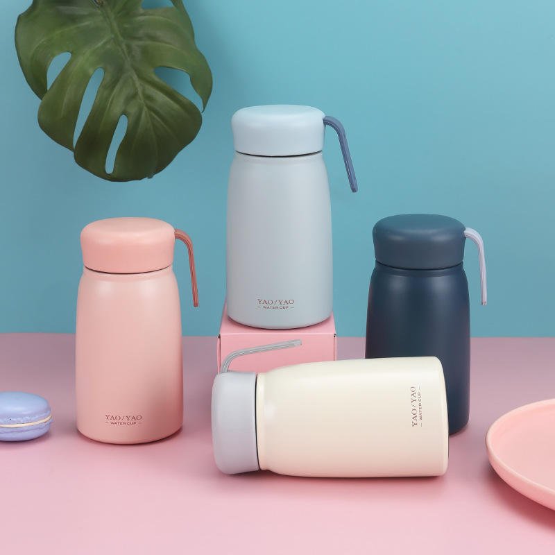 Korean-Style Portable Stainless Steel Thermos Cup 350ml Big Belly Hand Gift Matching Cup for Men Women Vacuum for Drink & Food - photo 5