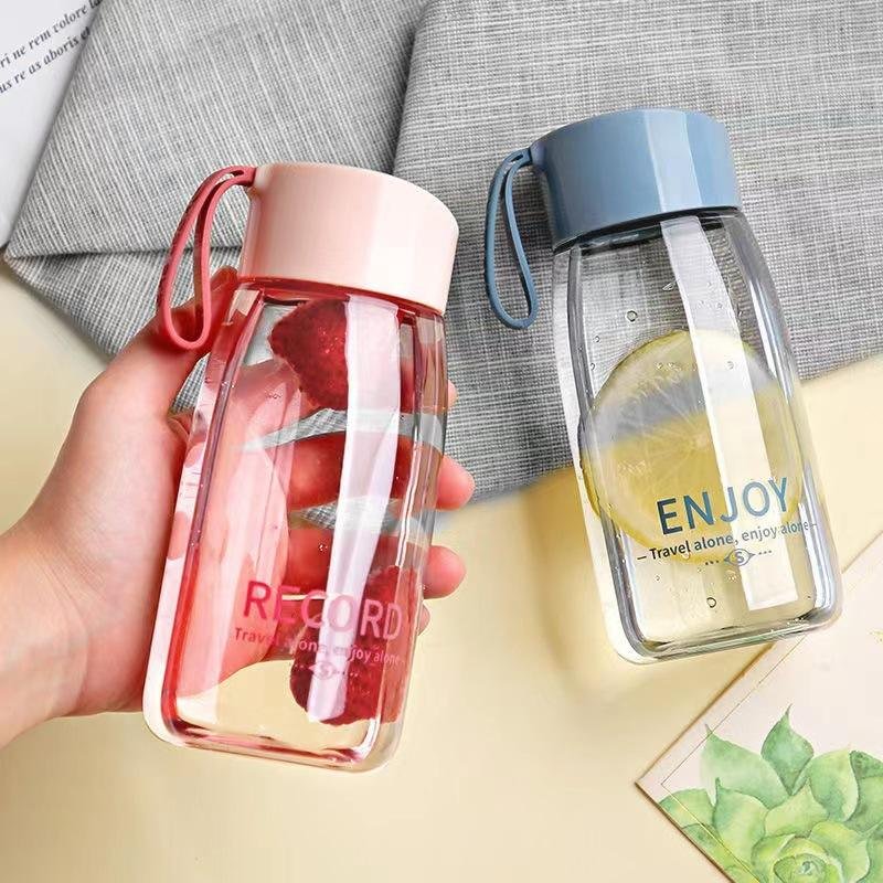 Eco-Friendly BPA Free 380ml 12oz Children’s Plastic Water Bottle With Lid and Silicone Lifting Rope - photo 2