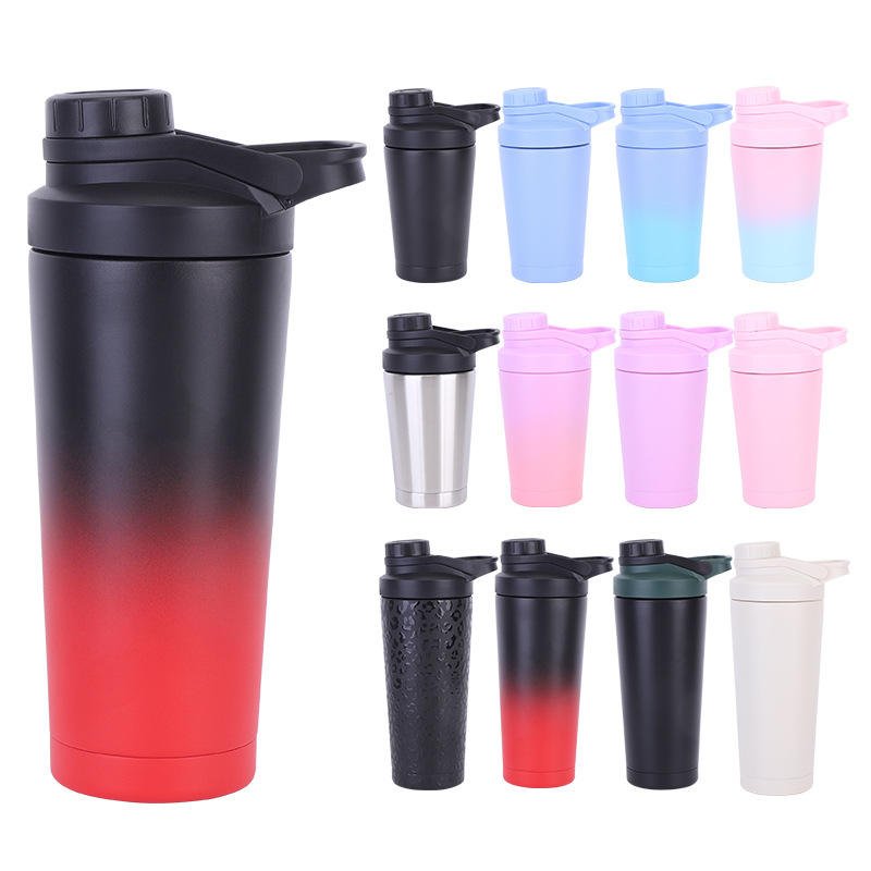 Premium Insulated Metal Double Wall Stainless Steel 17oz 25oz Protein Shaker Bottle with
