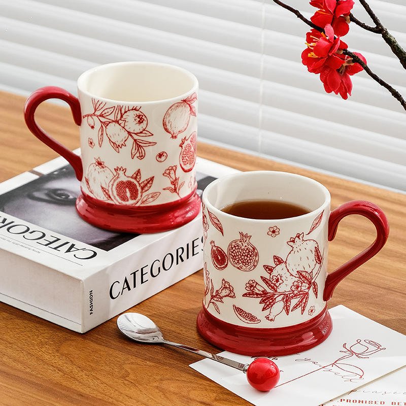 Premium Vintage Ceramic Mug 400Ml Couple Coffee Tea Wine Beer Wedding Mid Autumn Festival Gift Luxury Retro Home Cup - photo 5