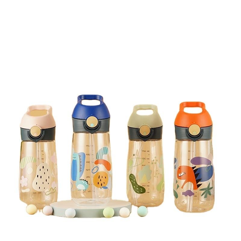 Tritan 500ml Portable Cute Bpa Free Kids Drink School Plastic Water Bottle With Straw Cartoon Image - photo 2