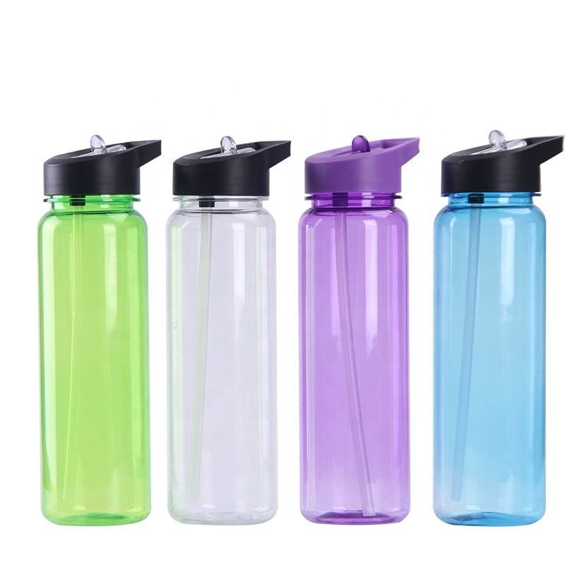 New Arrival 700ml Business Gifts Water Bottle Custom Logo Plastic Cylinder Water Bottle With Straw - photo 2