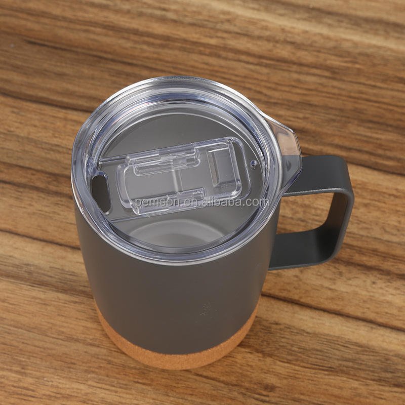Double Wall Matte Stainless Steel Wine Beer Tumbler Mug With Handle and Cork Base - photo 5