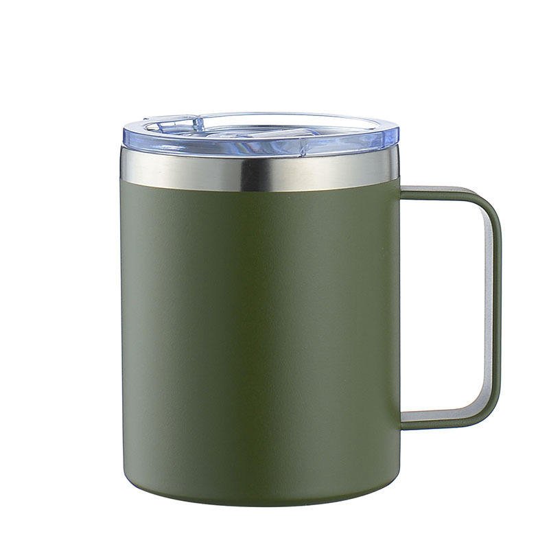 14oz Coffee Travel Insulated Vacuum Stainless Steel Tumbler Mug Cup With Handle and Lid - photo 5
