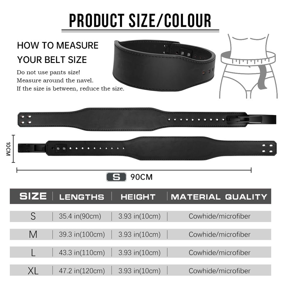 High-Quality Adjustable Powerlifting Belt in Black Leather - photo 5
