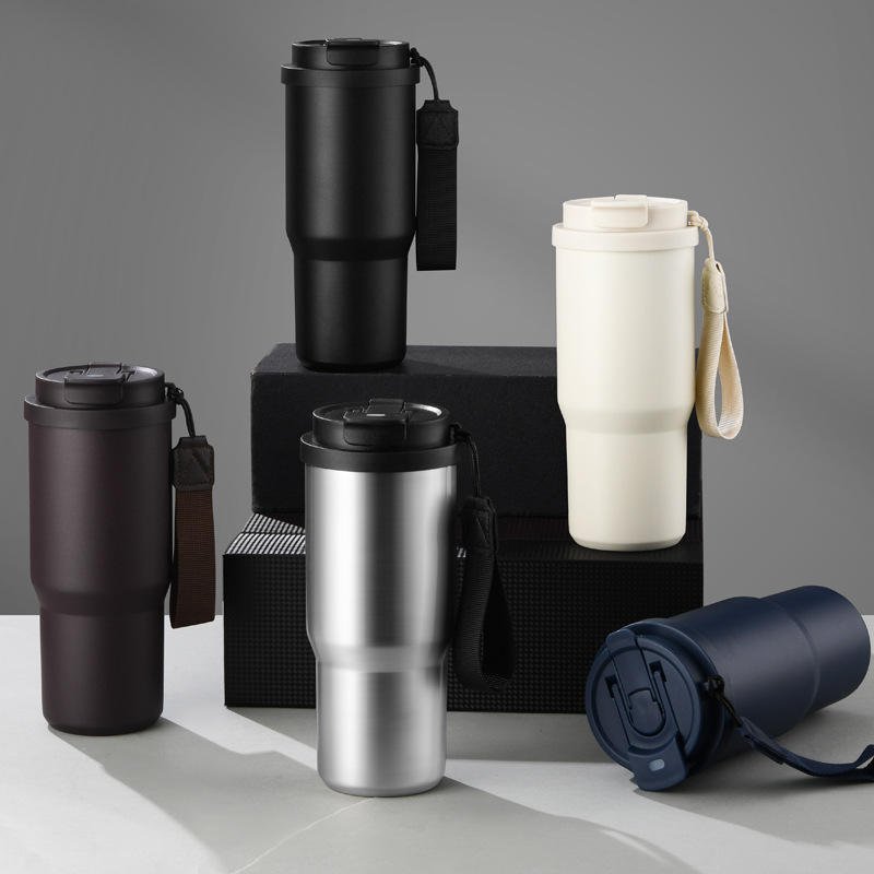 Insulated Steel Coffee Tumbler with Straw and Lid Leak-Proof Travel Mug for Back to School - photo 2