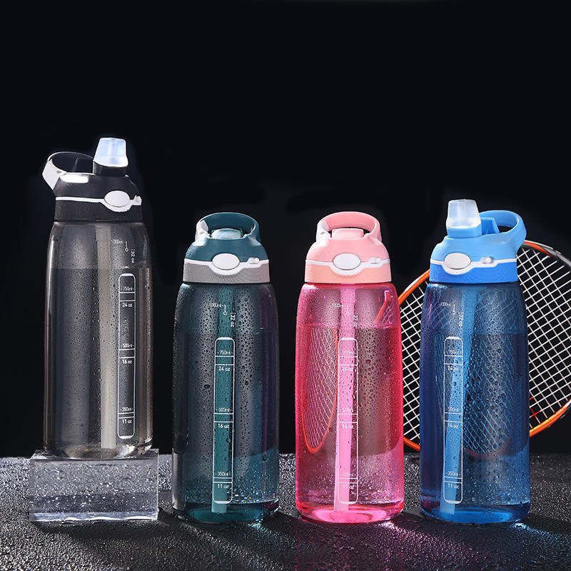 1L Tritan Kids Water Bottle BPA Free Leakproof With Straw Non Toxic Cute Animal Design - photo 2