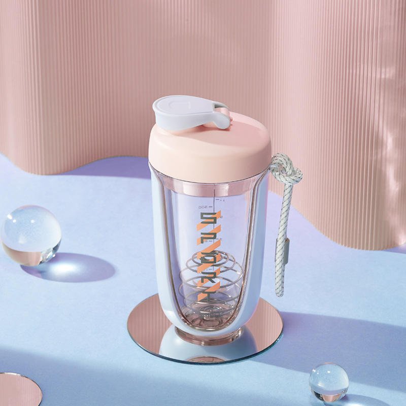 Leakproof Water Bottle 600ml Portable Protein Powder Shaker Bottle With Stainless Steel Mixer Ball - photo 5