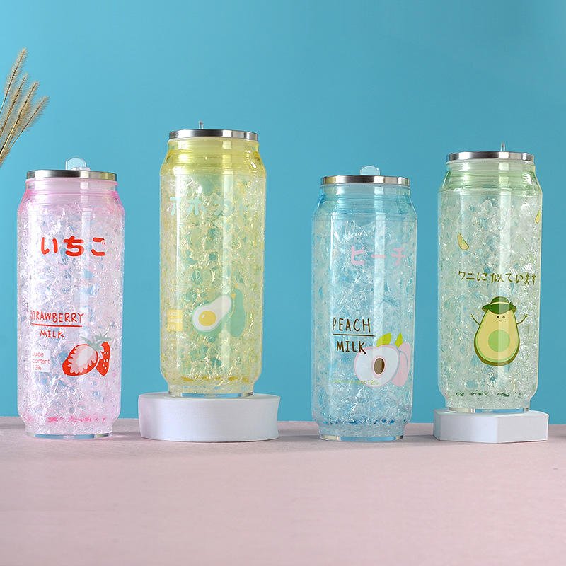 Personalized Creative Double Wall Plastic Acrylic Sublimation Soda Beer Pop Can Tumbler With Foldable Straws - photo 2