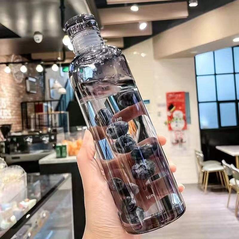 500ml 700ml Clear Plastic Fruit Water Bottle with Scale - photo 5
