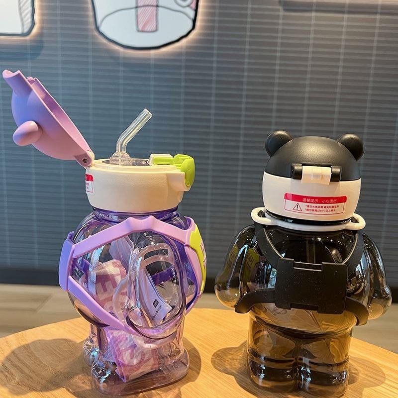 Top Cute Kawaii 800ml Teddy Bear Bear Shaped Plastic Water Bottle - photo 3