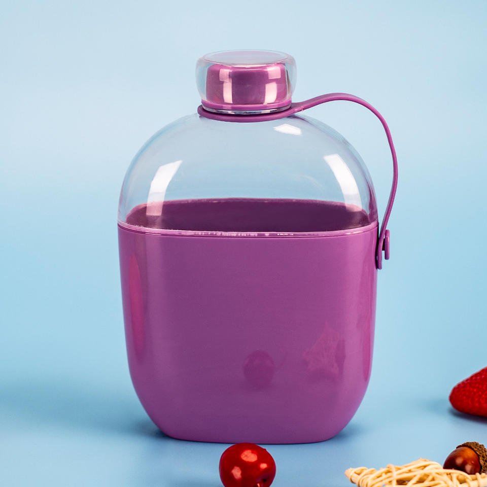 750ml Eco Friendly Portable Transparent Square Shaped Flat Plastic Water Bottle With Sleeve - photo 5