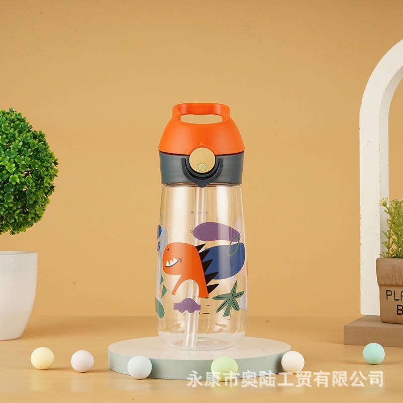 Tritan 500ml Portable Cute Bpa Free Kids Drink School Plastic Water Bottle With Straw Cartoon Image - photo 5