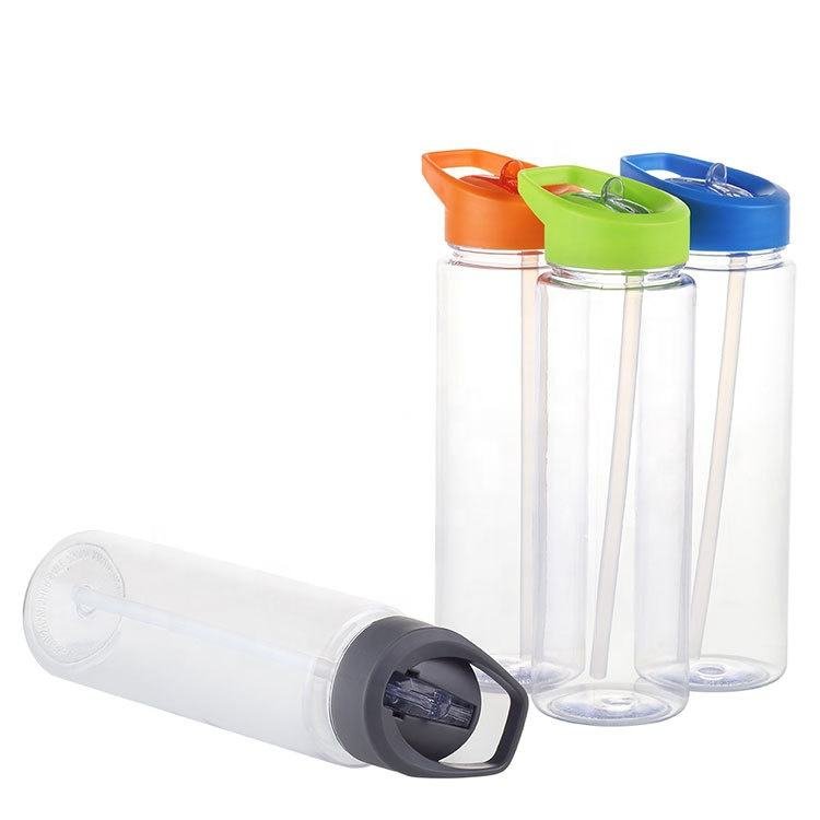 500ml 750ml BPA Free Leak Proof School Kids Plastic Clear Water Bottle With Flip Lid and Straw - photo 5