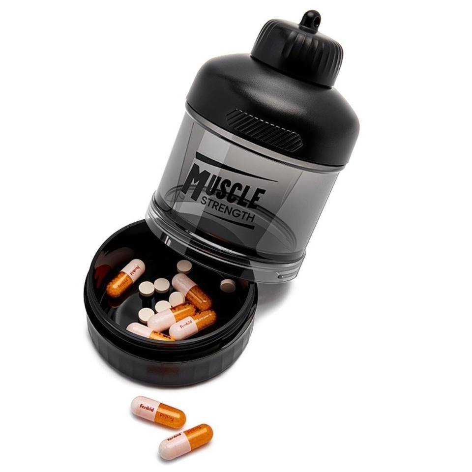 Premium Gym Fitness Sports Portable Plastic 3 Layer 180 Gram Protein Powder Travel Container - photo 3