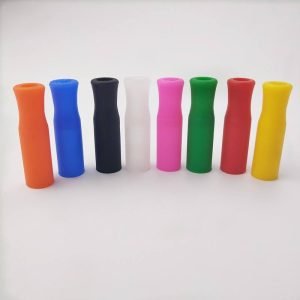 8mm 6mm Umweltfreundliche Silikon Strohhalmspitzen und Abdeckung für extra breite Edelstahl Strohhalme – Bar-Zubehör