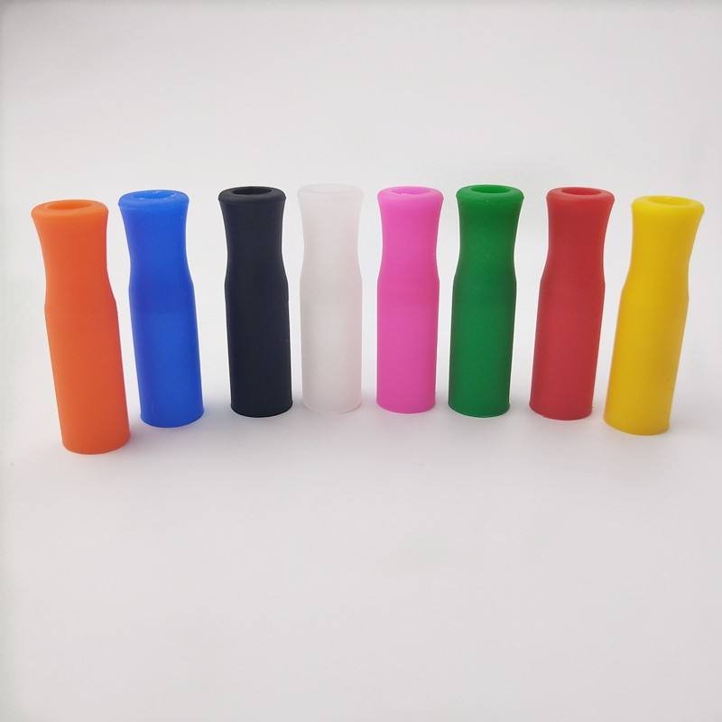 8mm 6mm Eco-Friendly Silicone Straw Tips and Cover for Extra Wide Stainless Steel Straws-Bar Accessories