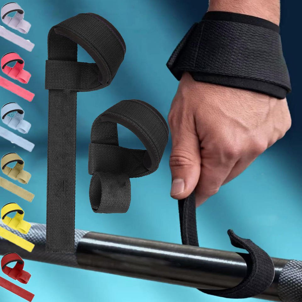 Custom Logo Adjustable Lifting Wrist Straps Non-Slip Gym Training Powerlifting Fitness Equipment Weightlifting Strap Easy Roll