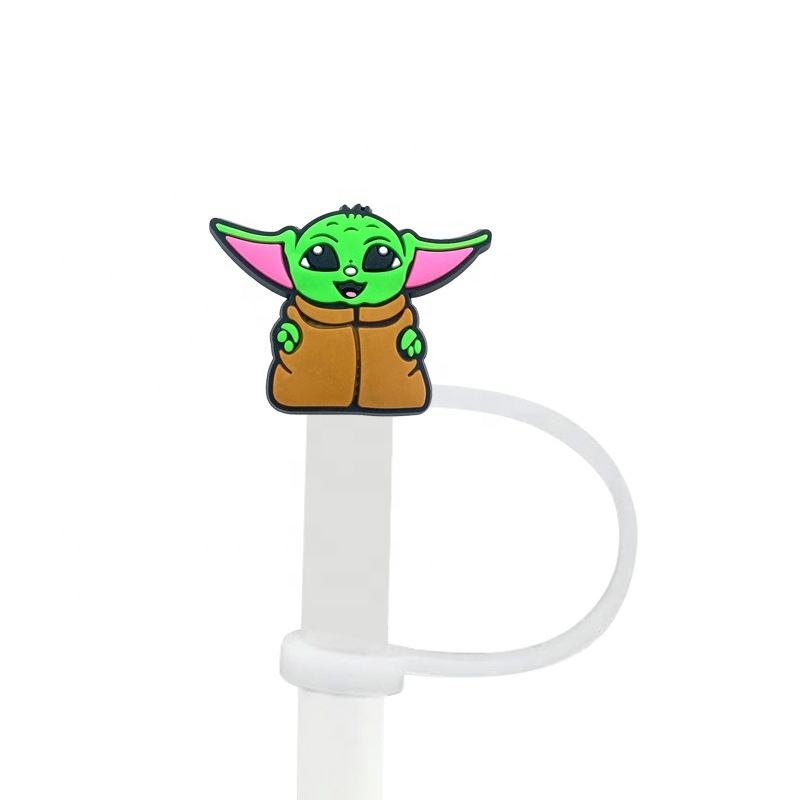 Yoda Straw Cover 8mm 10mm Custom Soft Pvc Baby Green Yoda Wars Star Straw Topper Charms for Stanley Tumbler Cup - photo 3
