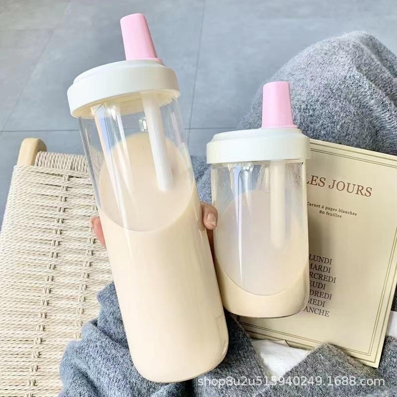 Large Capacity 500ml 850ml Bubble Tea Reusable Plastic Cup With Lid and Straw - photo 5