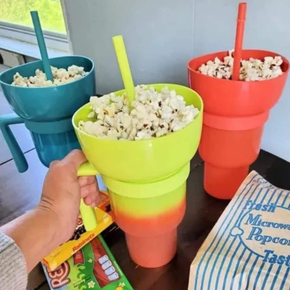 32oz Different Colors Combination Stadium Tumbler With Snack-And-Drink Cup
