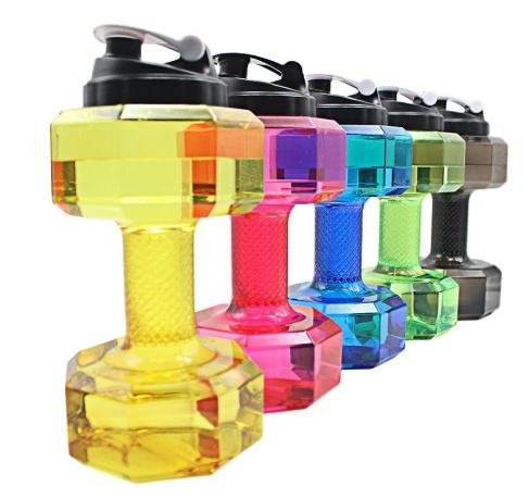 Custom Logo Home Fitness Gym Equipment 2.2L 2.6L Cheap Set Plastic Dumbbell Water Bottle - photo 2