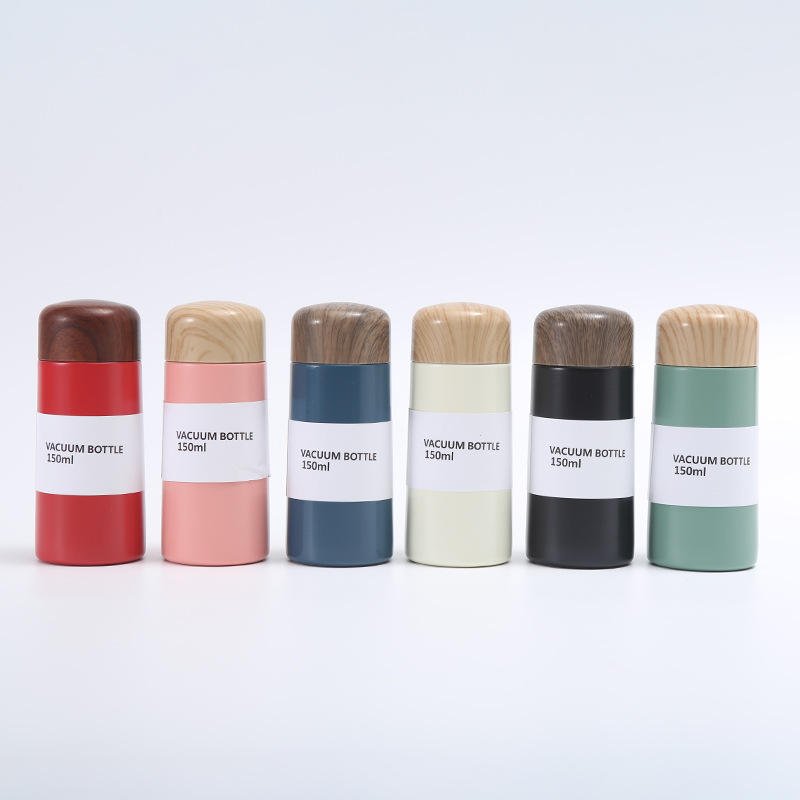 Japanese Style Cute Mini 150ml 250ml Tea Thermos Flask With Filter Water Bottle With Wooden Lid Cap - photo 3