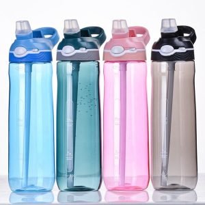 زجاجة ماء بلاستيك من مادة Tritan محمولة خالية من BPA للجيم والرياضة 800ml 1000ml 26oz 34oz