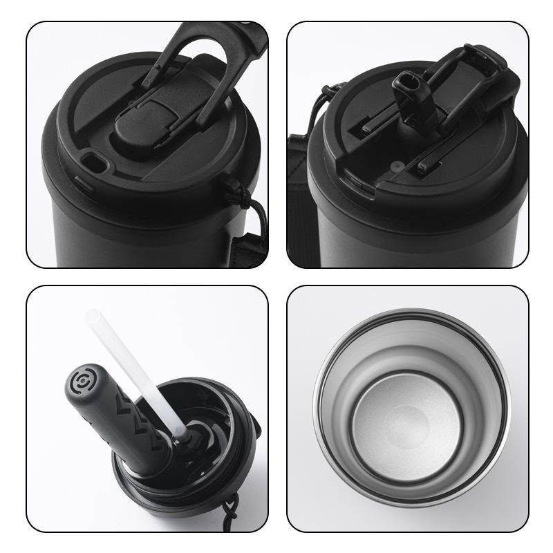 Insulated Steel Coffee Tumbler with Straw and Lid Leak-Proof Travel Mug for Back to School - photo 3