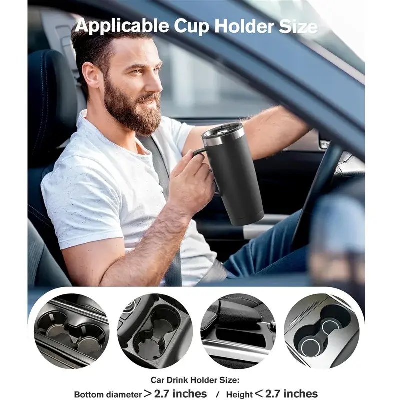 Wholesale Bulk Customized 20 Oz 600ml Stainless Steel Vacuum Tumbler with Handle Insulated Cold Hot Drink Coffee Tea Cup - photo 5