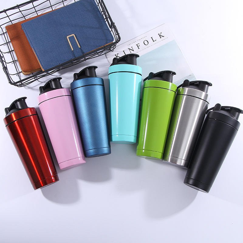 Stainless Steel Protein Shaker Bottle with Storage Compartment - photo 5